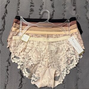 Adrienne Vittadini Floral Lace Panty Collection - Cream, Tan, Black